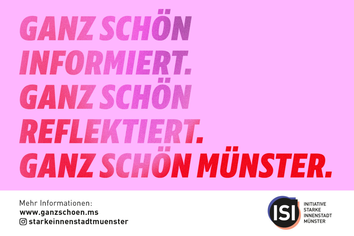 Anzeige der Initiative Starke Innenstadt (ISI) für die Kampagne "Ganz schön Münster"
