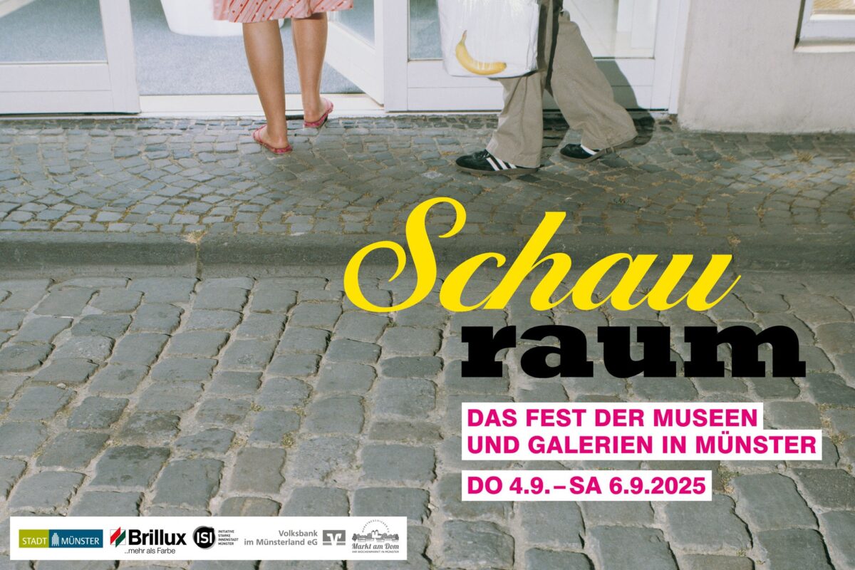 Ankündigung des Festes Schauraum der Museen und Galerien in Münster vom 4. September bis zum 6. September 2025