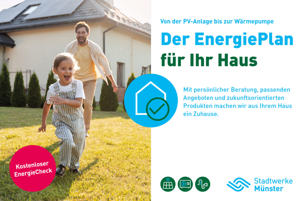 Anzeige der Stadtwerke Münster für Energie-Pläne fürs Eigenheim