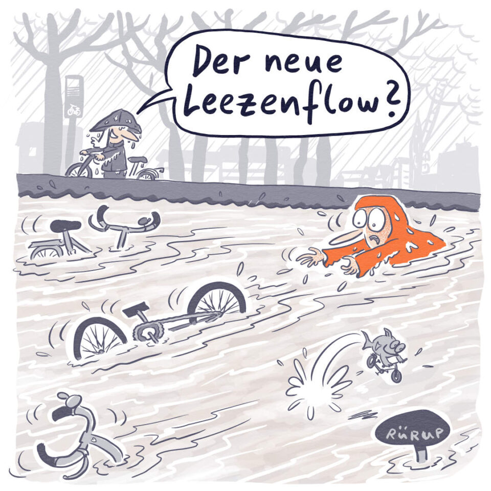 Cartoon von Rürup zum Hochwasser