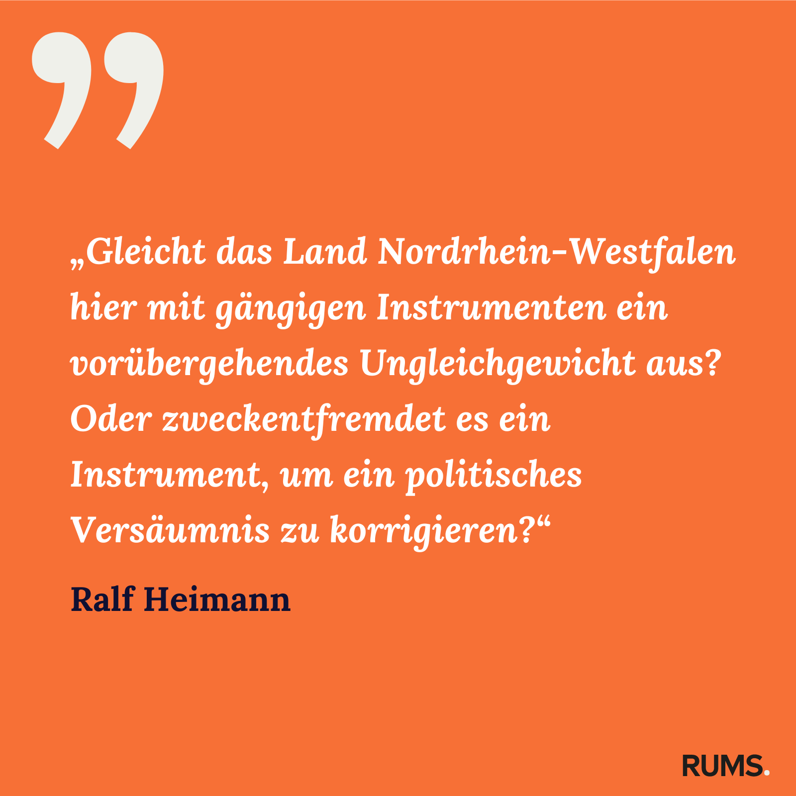 Zitatkachel zum RUMS-Brief vom 26. März 2024: Zitat von Ralf Heimann zu Ungleichgewicht bei Lehrer:innenstellen