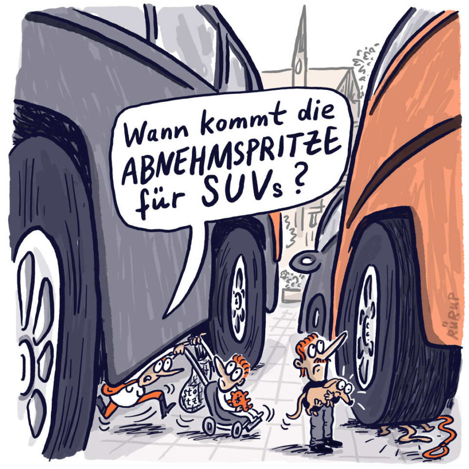 2024-04-25_rums-cartoon_abnehmspritze_SUV_ruerup_brief_heimann