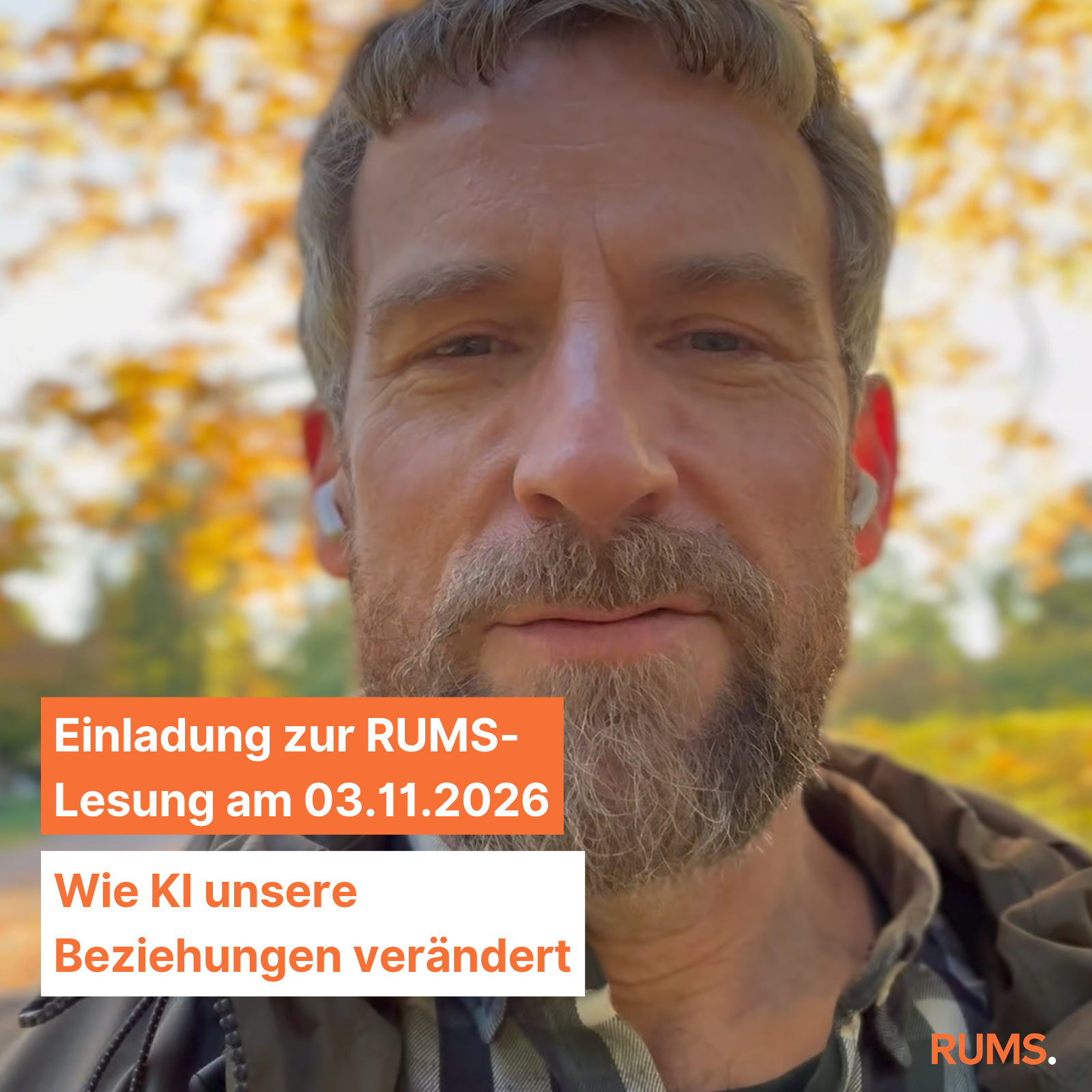 RUMS-Veranstaltung am 03.11.2026 - Hallo, wie fühlst du dich heute? Wie künstliche Intelligenz unsere Beziehungen verändert 2026-10-20_instagram_grafik_reel_koch-lesung